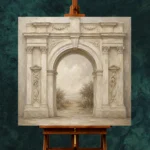 Ivory Archway Classical Architecture Wall Art Canvas Print - Image 2