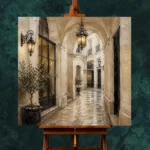 Lantern Passage Parisian Architecture Wall Art Canvas Print - Image 2