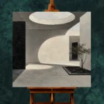 Oculus Courtyard Modern Architecture Wall Art Canvas Print - Image 2