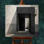Black Portal Modern Architecture Wall Art Canvas Print - Image 2