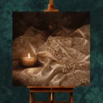 Lace and Pearls Romantic Bedroom Wall Art Canvas Print - Image 3