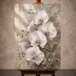 White Orchid Bouquet Flower Wall Art Canvas Print