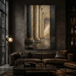 Charcoal Gold Classical Columns Executive Office Wall Art Canvas Print - Image 5