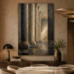 Charcoal Gold Classical Columns Executive Office Wall Art Canvas Print - Image 6
