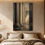 Charcoal Gold Classical Columns Executive Office Wall Art Canvas Print - Image 7