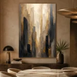 Charcoal Gold Architectural Forms Executive Office Wall Art Canvas Print - Image 5
