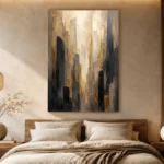 Charcoal Gold Architectural Forms Executive Office Wall Art Canvas Print - Image 6