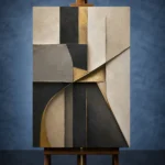 Charcoal Gold Geometric Executive Office Wall Art Canvas Print - Image 2