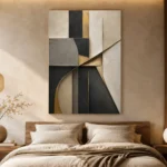 Charcoal Gold Geometric Executive Office Wall Art Canvas Print - Image 6