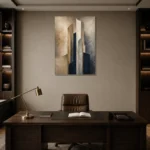 Sandstone Sculptural Abstract Office Wall Art Canvas Print displayed in a contemporary gallery-inspired room