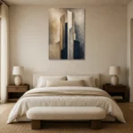 Sandstone Sculptural Abstract Office Wall Art Canvas Print showcased in an elegant minimalist interior