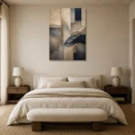 Serene Horizon Abstract Office Wall Art Canvas Print showcased in an elegant minimalist interior