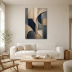 Tranquil Architectural Abstract Office Wall Art Canvas Print styled in a refined neutral interior