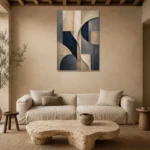 Tranquil Architectural Abstract Office Wall Art Canvas Print presented in a sophisticated home setting