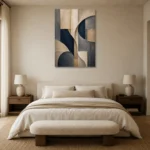 Tranquil Architectural Abstract Office Wall Art Canvas Print showcased in an elegant minimalist interior