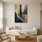Refined Mineral Abstract Office Wall Art Canvas Print styled in a refined neutral interior