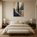 Refined Mineral Abstract Office Wall Art Canvas Print showcased in an elegant minimalist interior