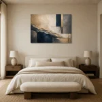 Expansive Mineral Abstract Office Wall Art Canvas Print showcased in an elegant minimalist interior
