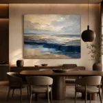 Tranquil Coastal Horizon Abstract Office Wall Art Canvas Print - Image 4