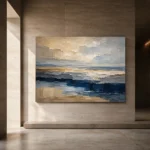 Tranquil Coastal Horizon Abstract Office Wall Art Canvas Print - Image 5