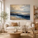 Tranquil Coastal Horizon Abstract Office Wall Art Canvas Print - Image 7