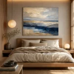 Tranquil Coastal Horizon Abstract Office Wall Art Canvas Print - Image 8