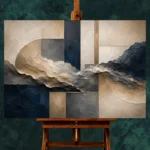 Harmonious Organic Abstract Office Wall Art Canvas Print - Image 2