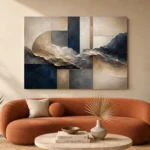 Harmonious Organic Abstract Office Wall Art Canvas Print - Image 3