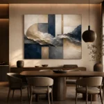 Harmonious Organic Abstract Office Wall Art Canvas Print - Image 4