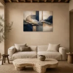 Harmonious Organic Abstract Office Wall Art Canvas Print presented in a sophisticated home setting
