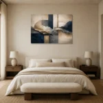 Harmonious Organic Abstract Office Wall Art Canvas Print showcased in an elegant minimalist interior