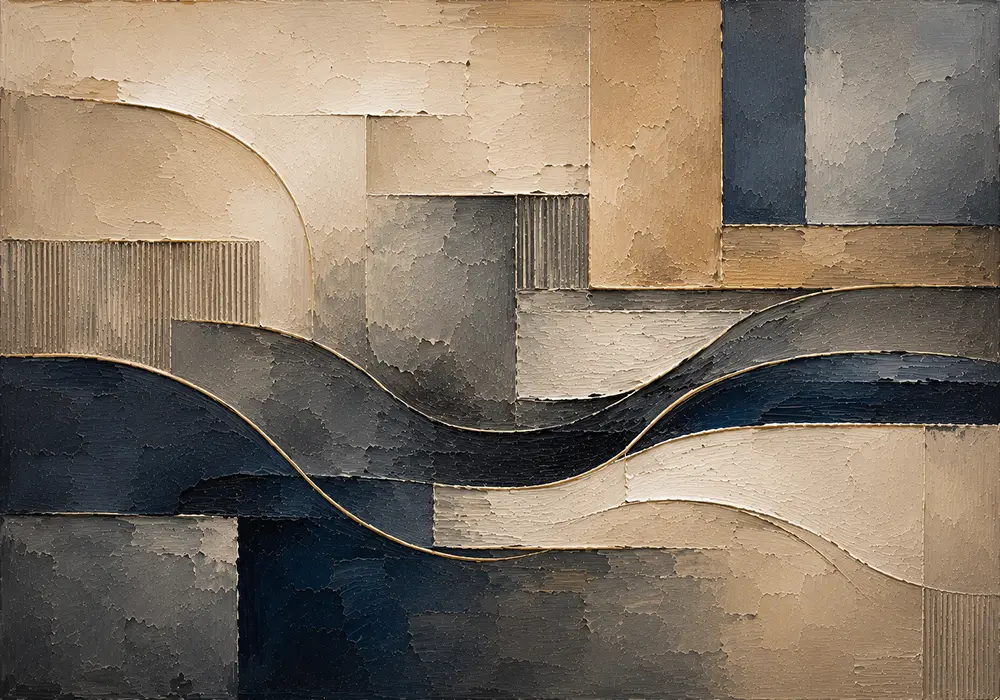 Serene Architectural Texture Abstract Office Wall Art Canvas Print