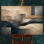 Serene Architectural Texture Abstract Office Wall Art Canvas Print - Image 2
