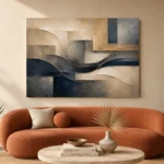 Serene Architectural Texture Abstract Office Wall Art Canvas Print - Image 3