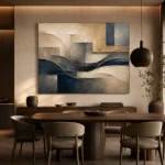 Serene Architectural Texture Abstract Office Wall Art Canvas Print - Image 4