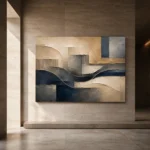 Serene Architectural Texture Abstract Office Wall Art Canvas Print - Image 5