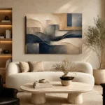 Serene Architectural Texture Abstract Office Wall Art Canvas Print - Image 6