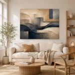 Serene Architectural Texture Abstract Office Wall Art Canvas Print - Image 7