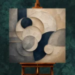 Refined Circular Abstract Office Wall Art Canvas Print - Image 2