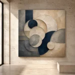 Refined Circular Abstract Office Wall Art Canvas Print - Image 3