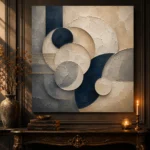 Refined Circular Abstract Office Wall Art Canvas Print - Image 4