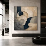 Refined Circular Abstract Office Wall Art Canvas Print - Image 5