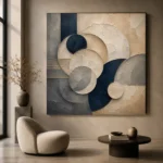 Refined Circular Abstract Office Wall Art Canvas Print - Image 6