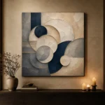 Refined Circular Abstract Office Wall Art Canvas Print - Image 7