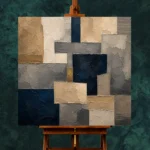 Sandstone Geometric Abstract Office Wall Art Canvas Print - Image 2