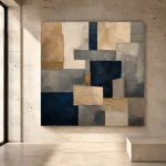 Sandstone Geometric Abstract Office Wall Art Canvas Print - Image 3