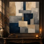 Sandstone Geometric Abstract Office Wall Art Canvas Print - Image 4