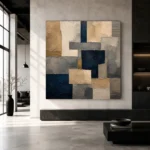 Sandstone Geometric Abstract Office Wall Art Canvas Print - Image 5