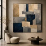 Sandstone Geometric Abstract Office Wall Art Canvas Print - Image 6