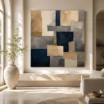 Sandstone Geometric Abstract Office Wall Art Canvas Print - Image 8